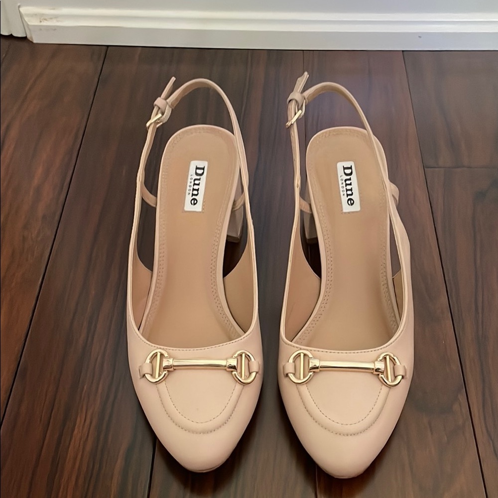 Dune London Cream Heels with Elegant Design